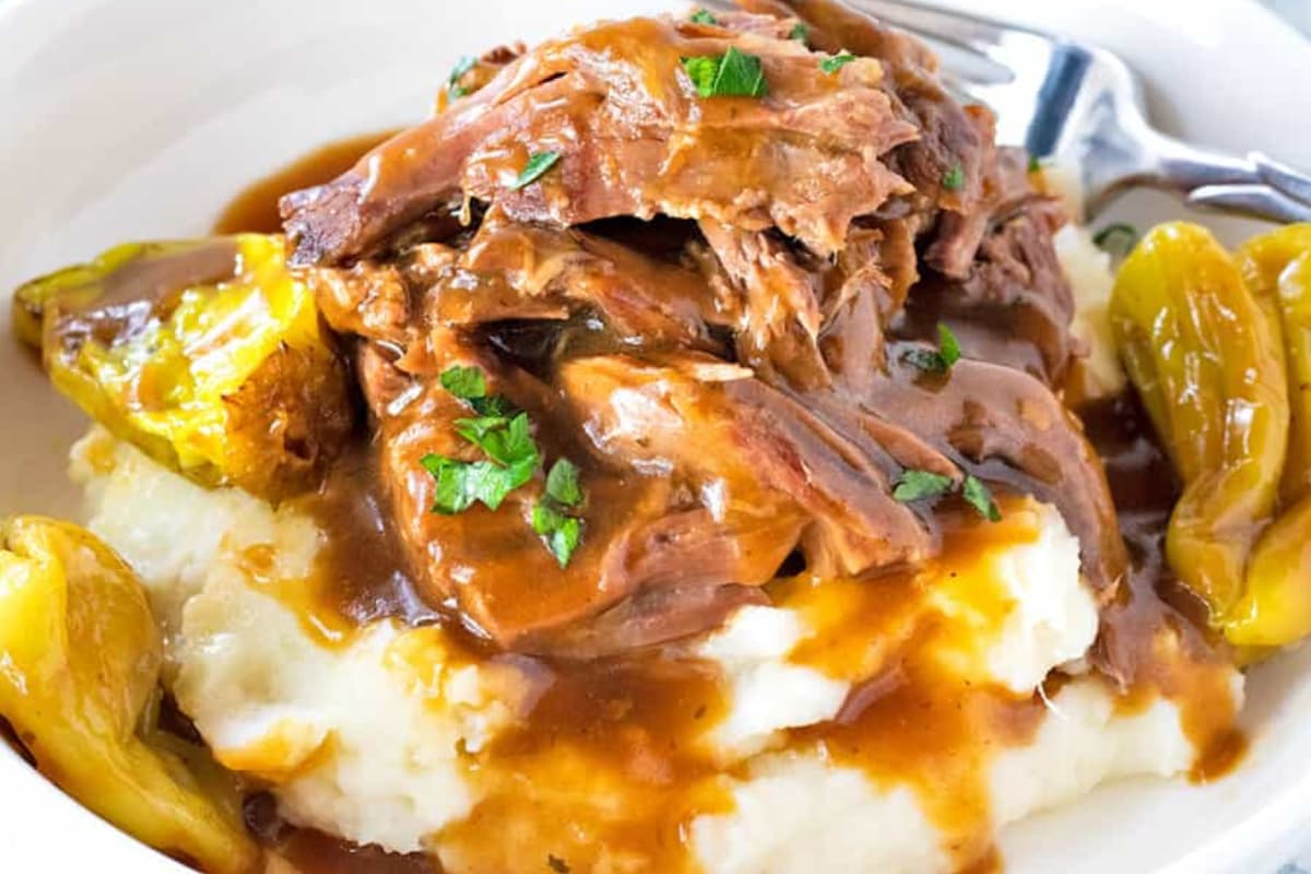 A plate of Mississippi Pot Roast.