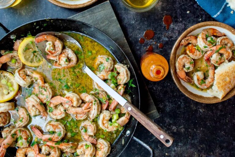 A dish of Skillet Barbecue Shrimp.
