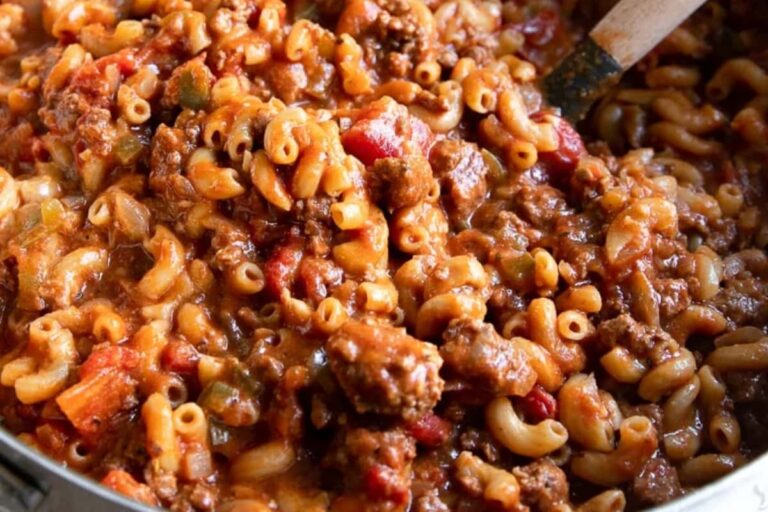 Over head image of Easy Goulash Recipe (One-Pot).