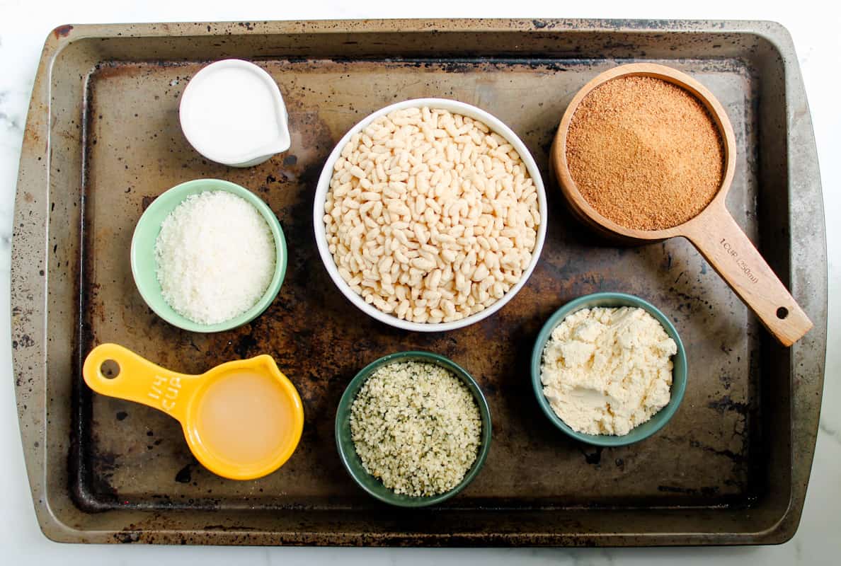 Ingredients on a tray.
