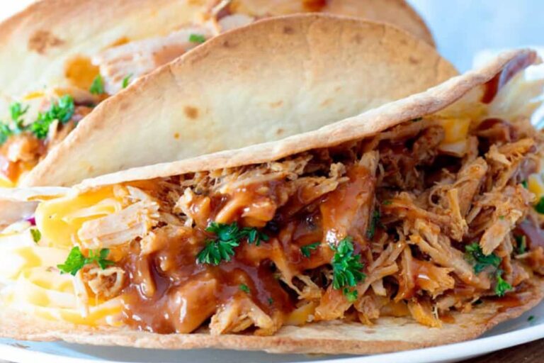 A plate of Pulled Pork Tacos.