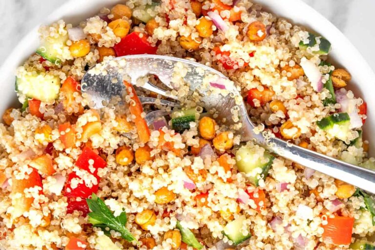 A bowl of Quinoa Chickpea Salad.