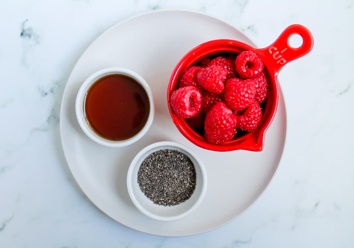 Ingredients on a tray.