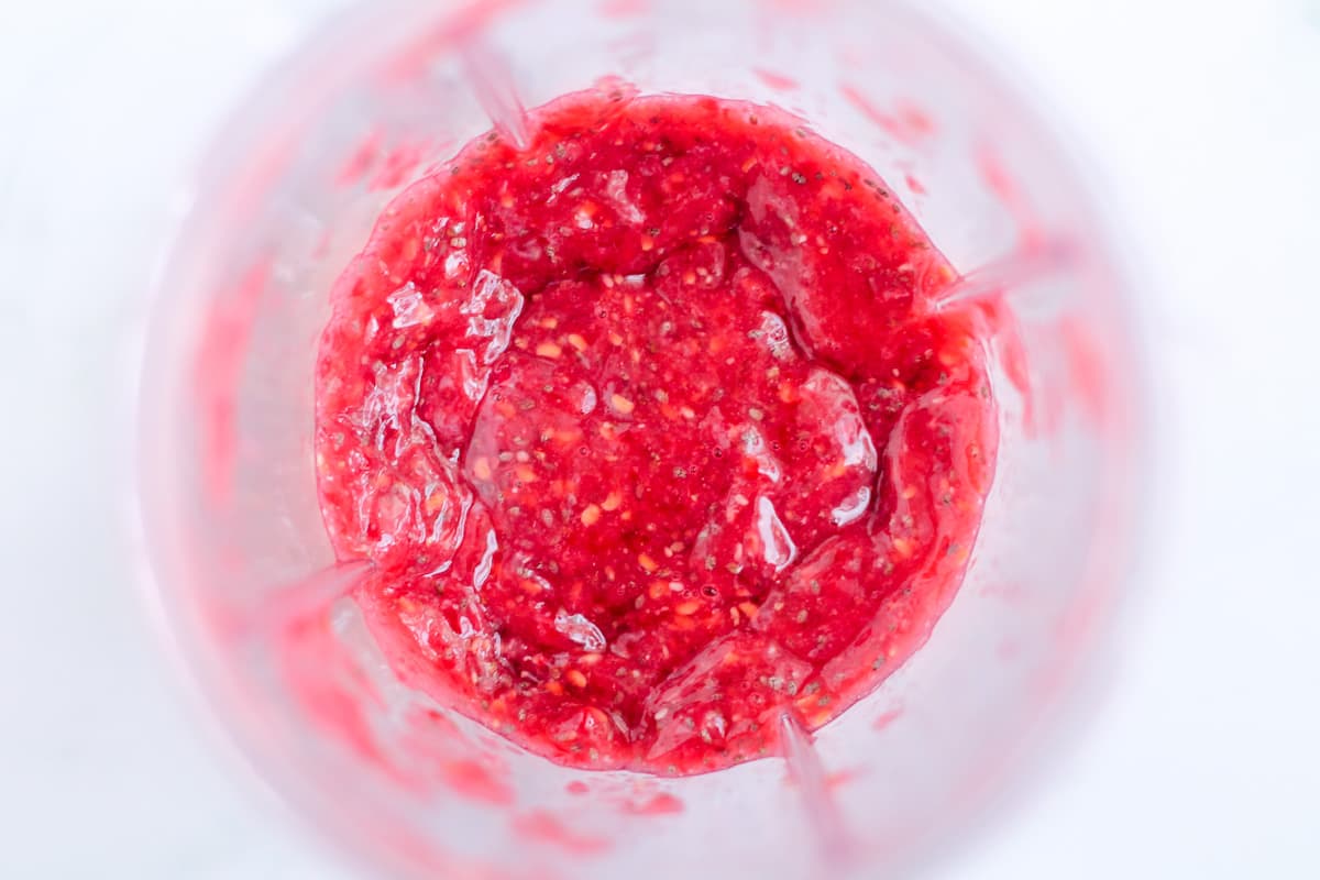 Chia jam in a blender.