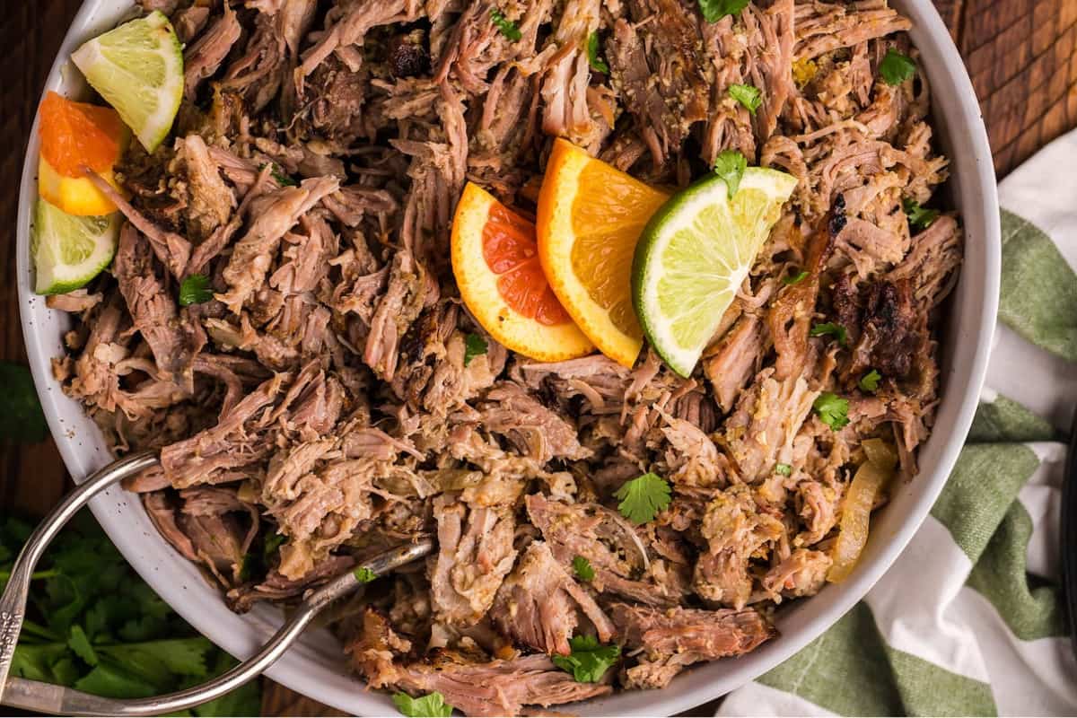 A dish of A dish of Smoked Pulled Pork.