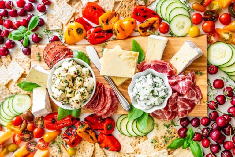 Overhead image of Summer Charcuterie Board.