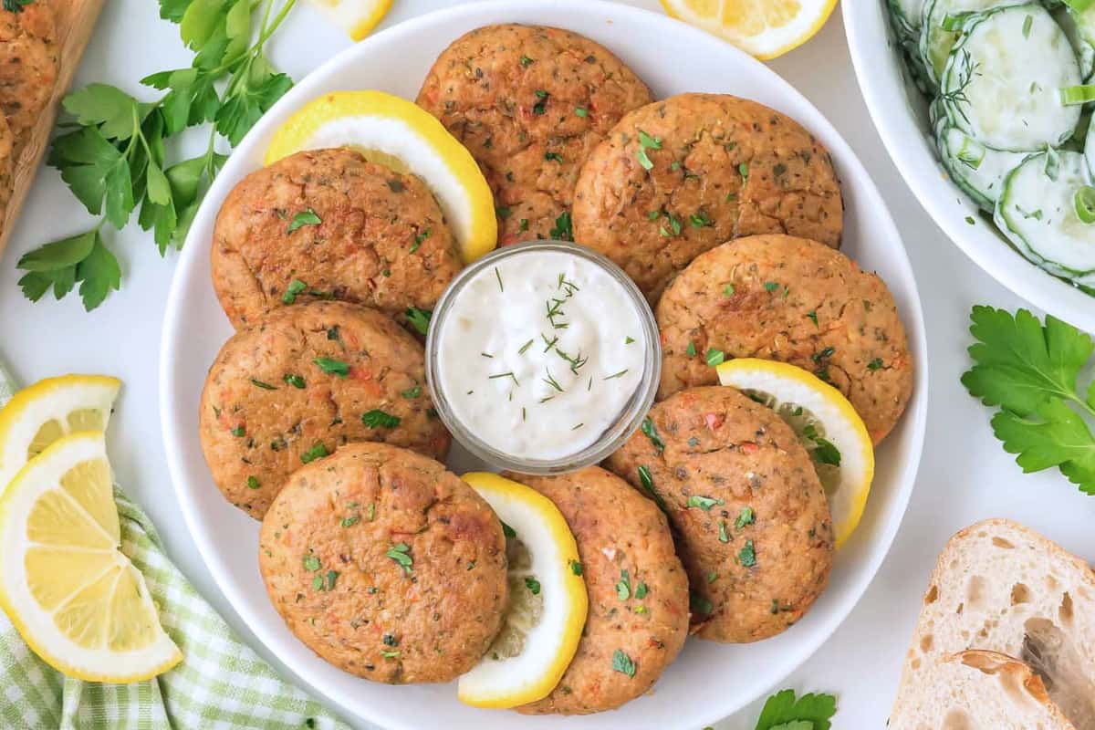 A plate of Tuna Cakes.