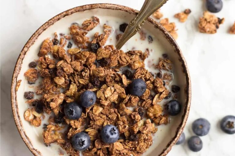 A bowl of Maple Tahini Granola.