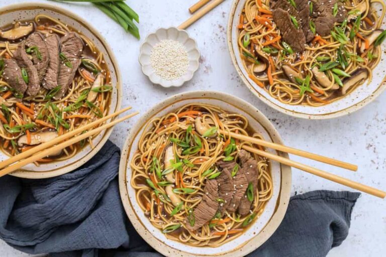 A bowl of 30-Minute Beef Ramen.