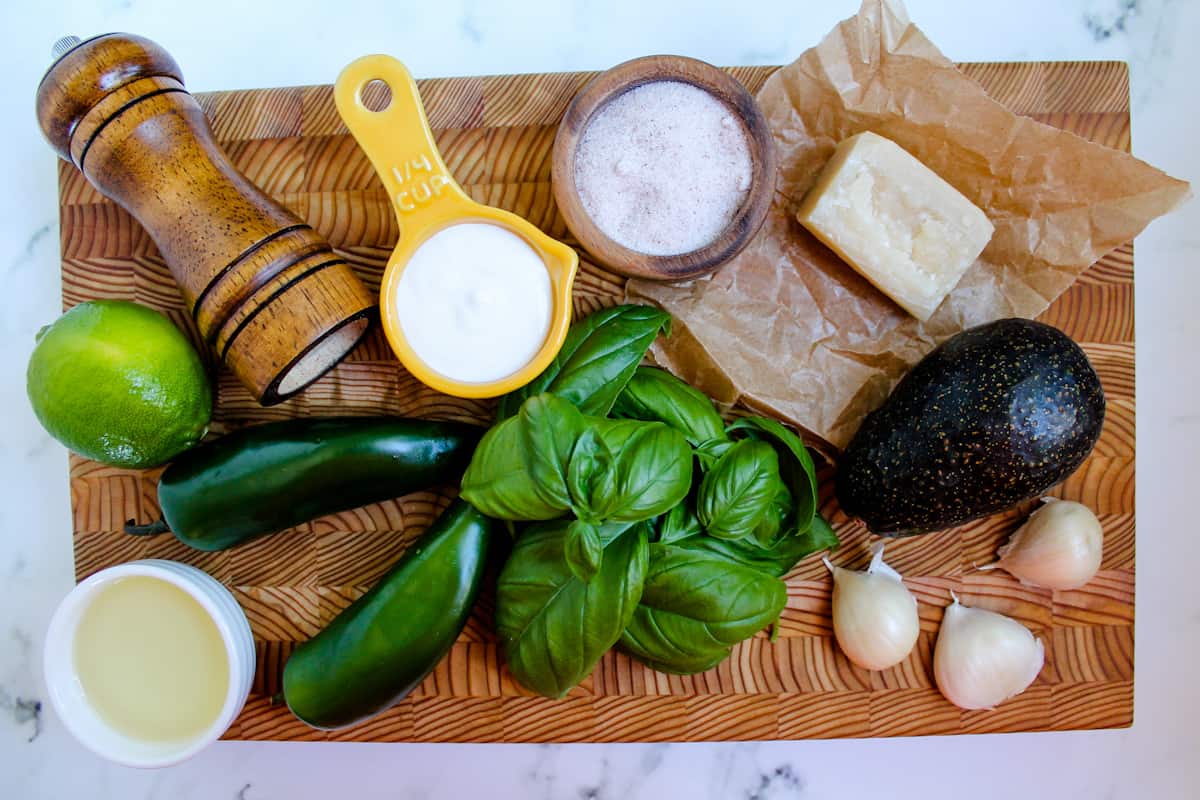 Ingredients on a board.