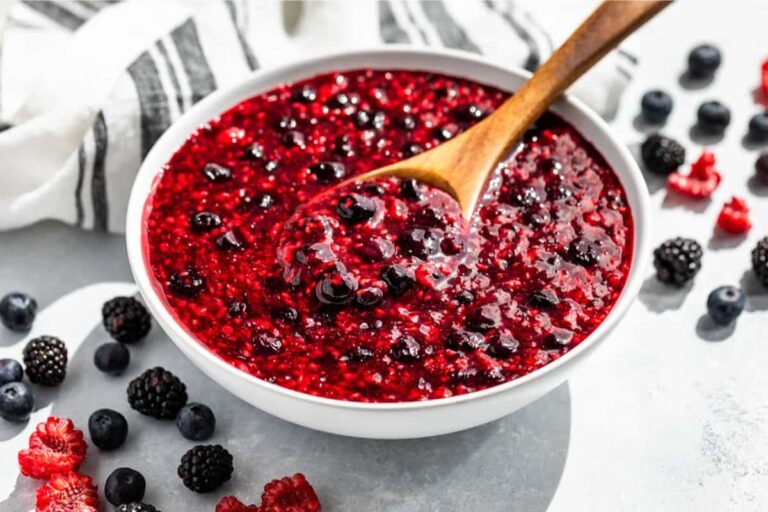 A bowl of Berry Sauce.