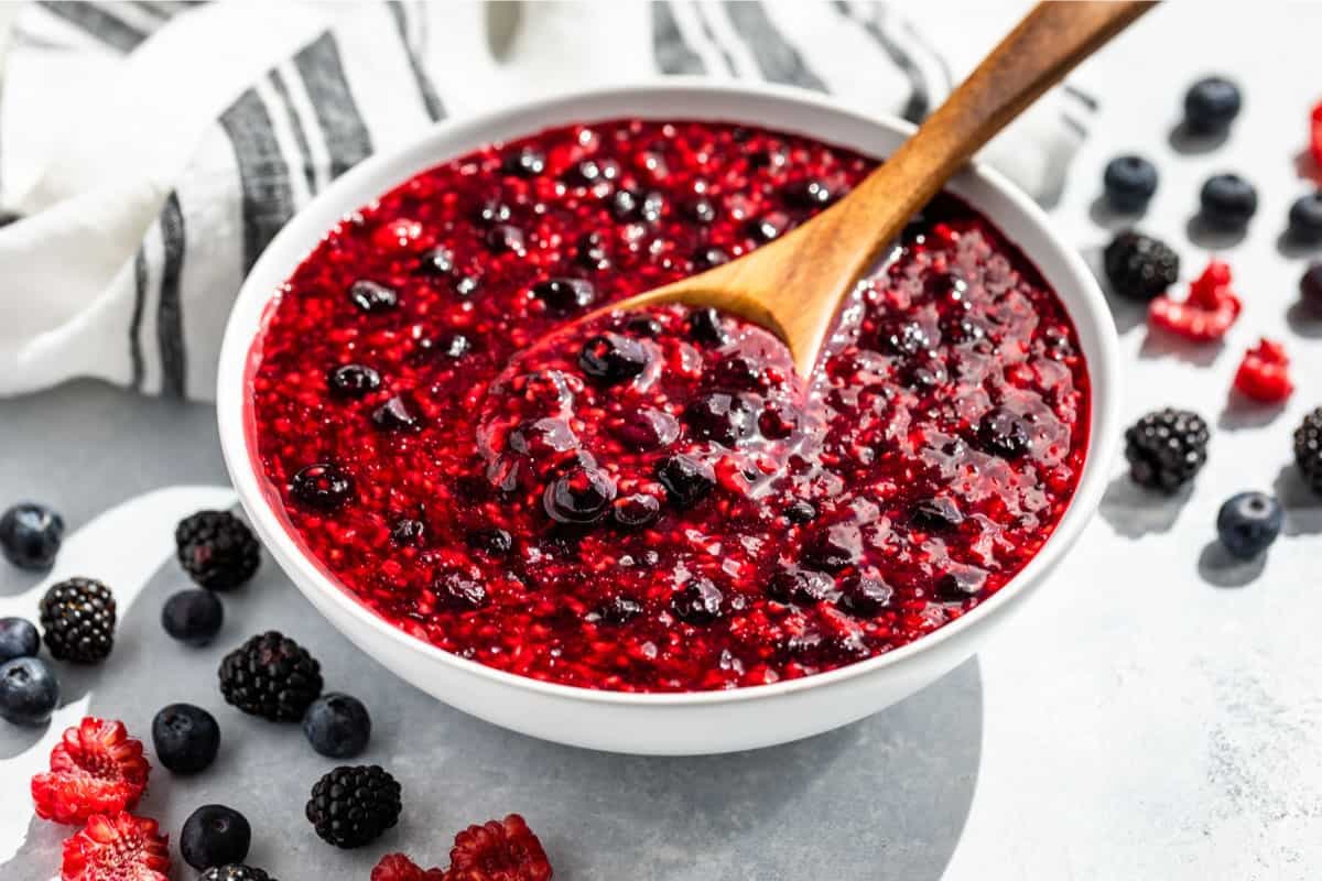 A bowl of Berry Sauce.