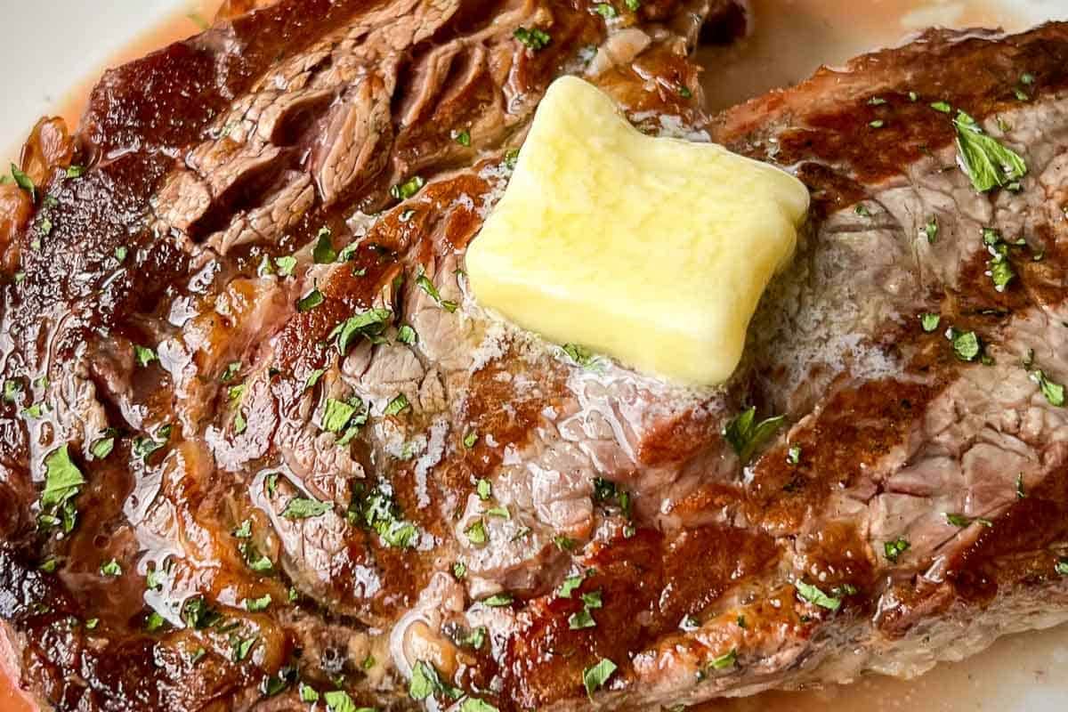A plate of the Best Grilled Ribeye.