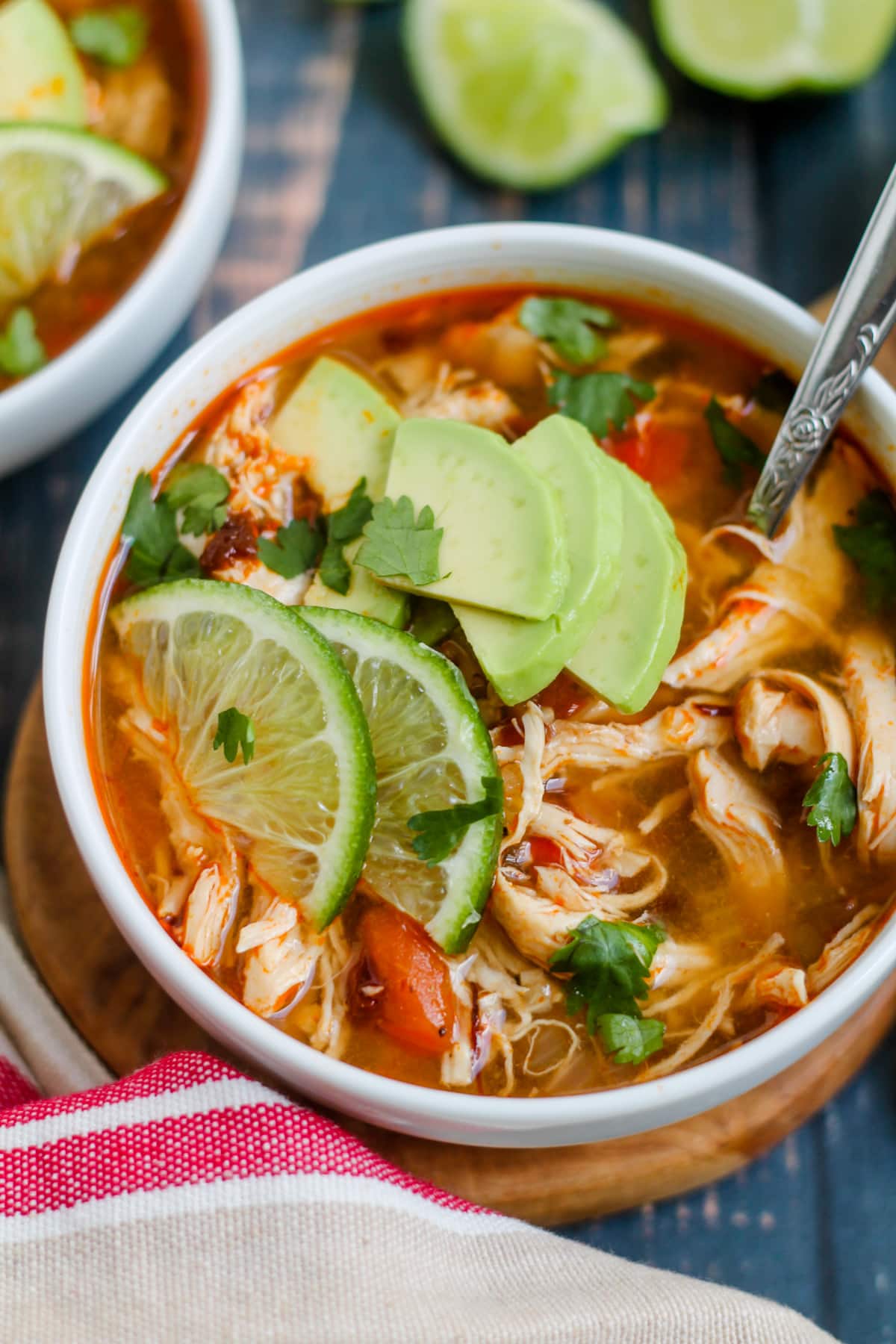 A bowl of chipotle chicken soup.