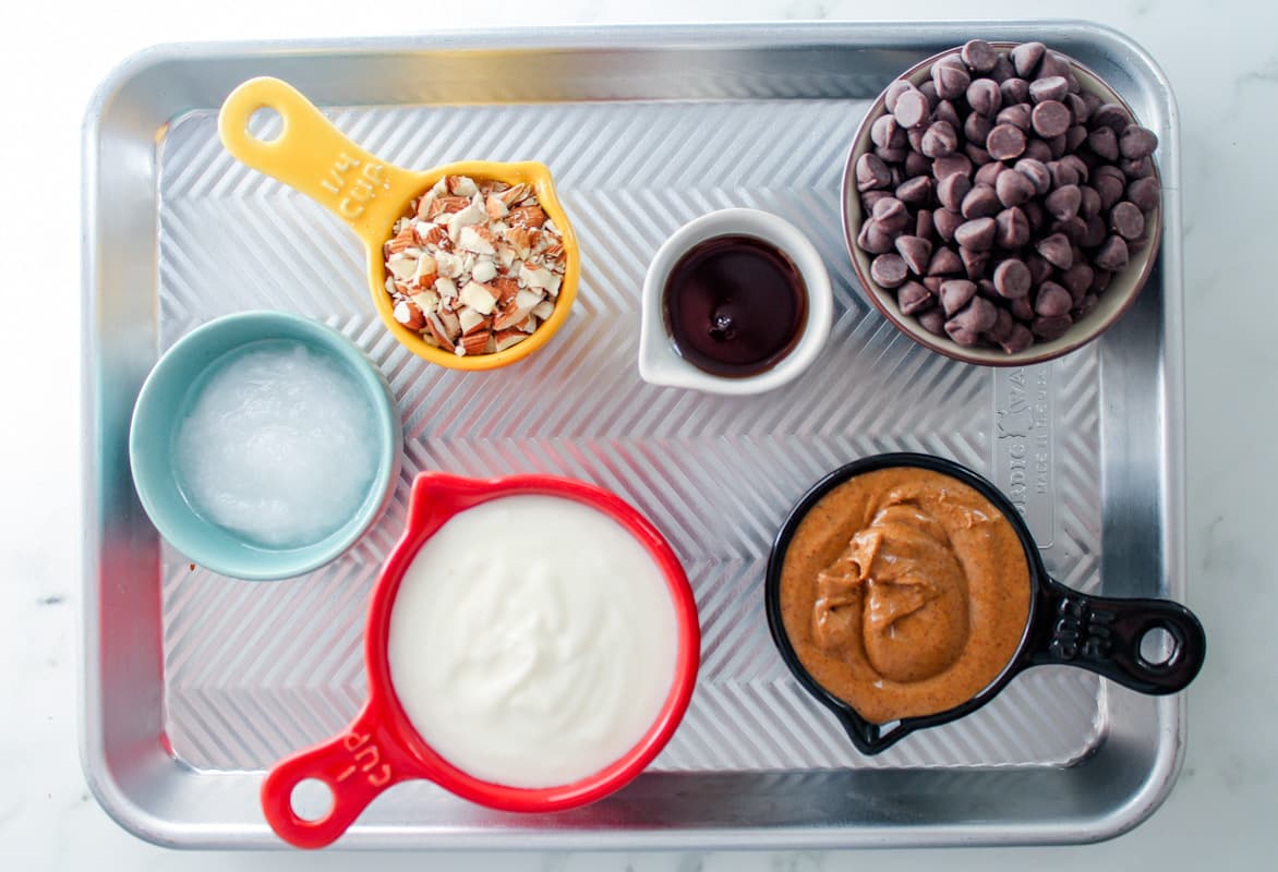 Ingredients on a tray.