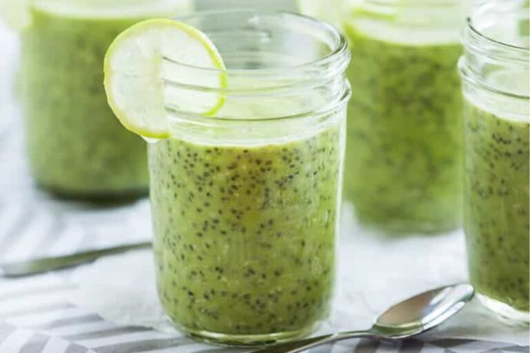 Jars of Creamy Coconut Lime Chia Pudding.