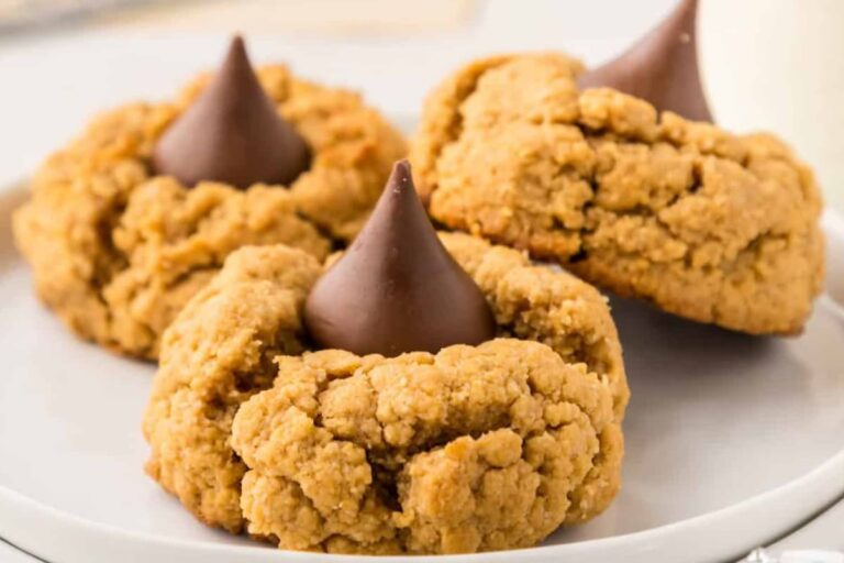 A plate of Peanut Butter Blossoms.