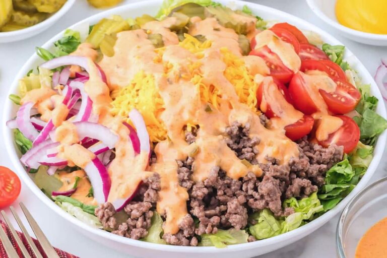 A bowl of Big Mac Salad.
