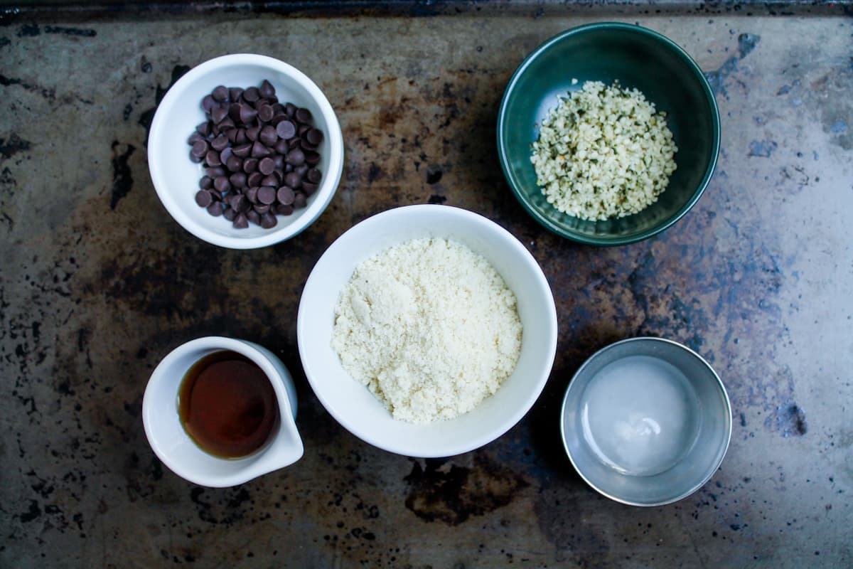 Ingredients on a tray.
