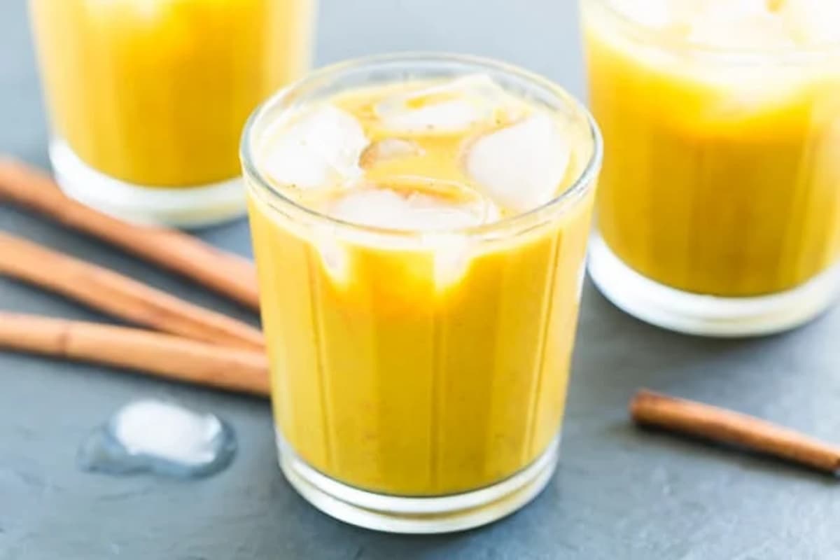 Glasses of Golden Milk Iced Latte.