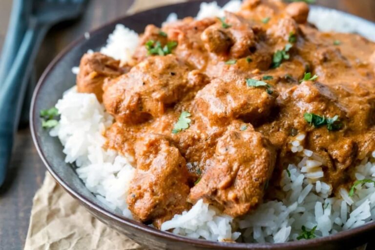 A plate of Instant Pot Butter Chicken.
