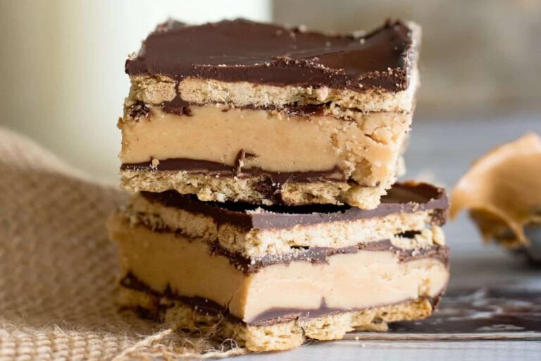 A tray of Lunch Lady Chocolate Peanut Butter Squares.