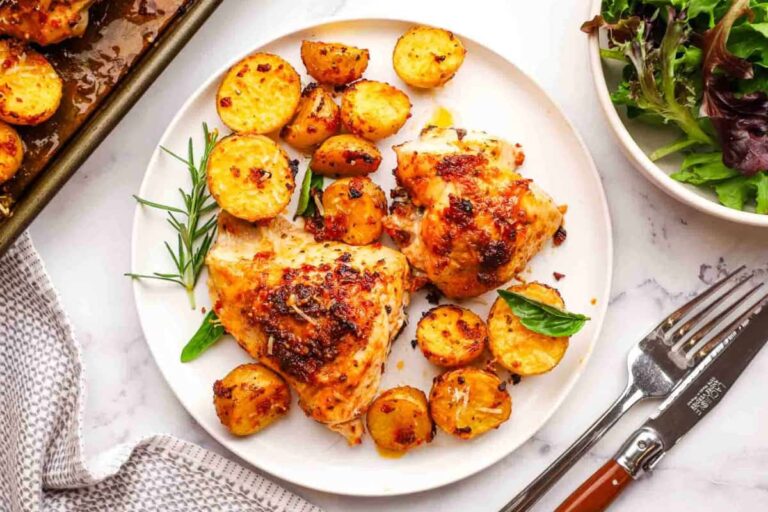 A plate of Sun Dried Tomato Pesto Chicken.