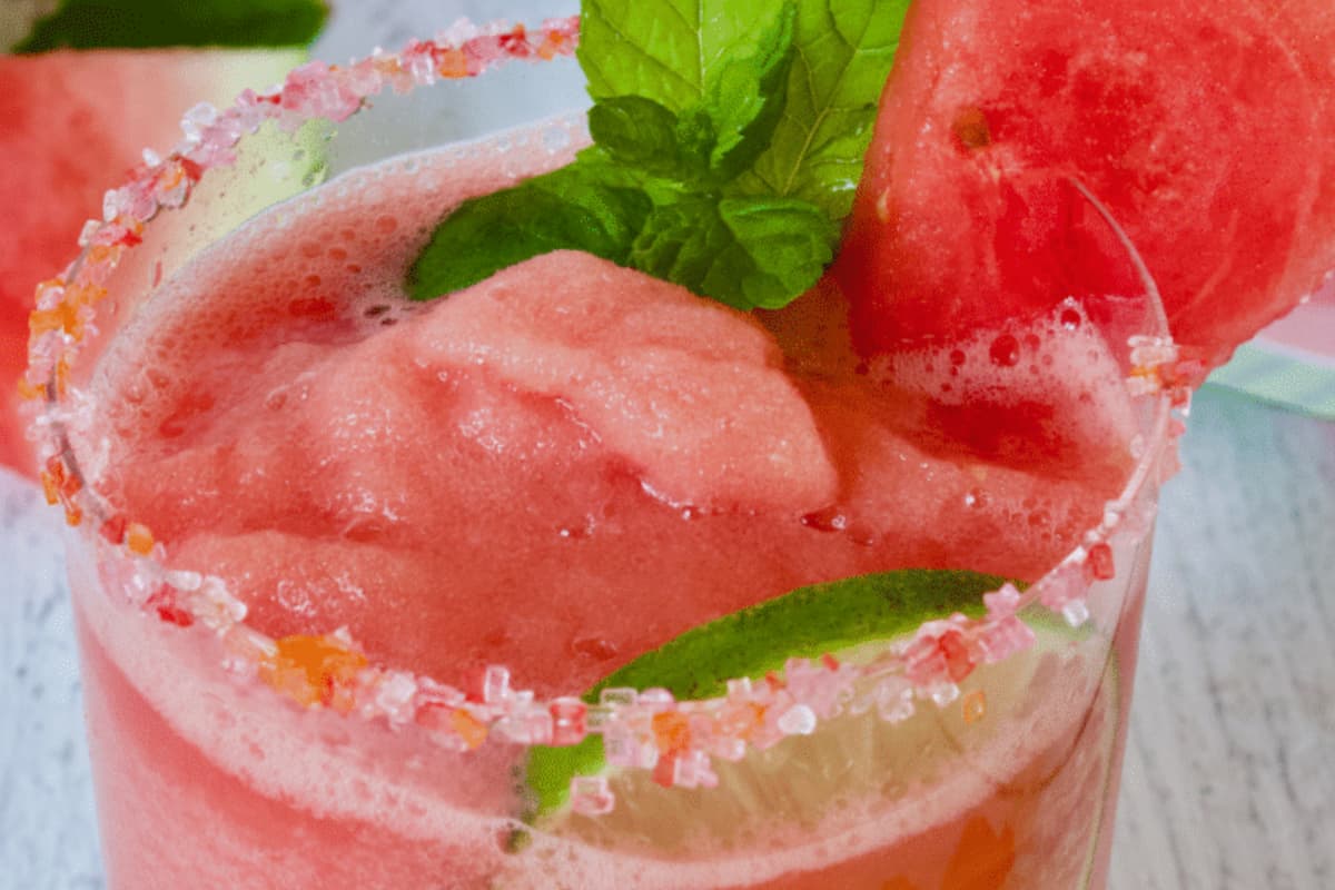 A glass of Watermelon Slush.