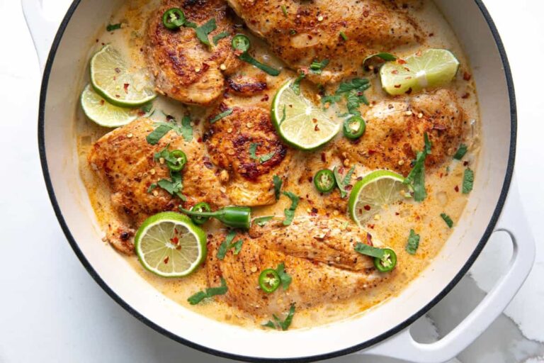 A dish of Creamy Coconut Milk Chicken.