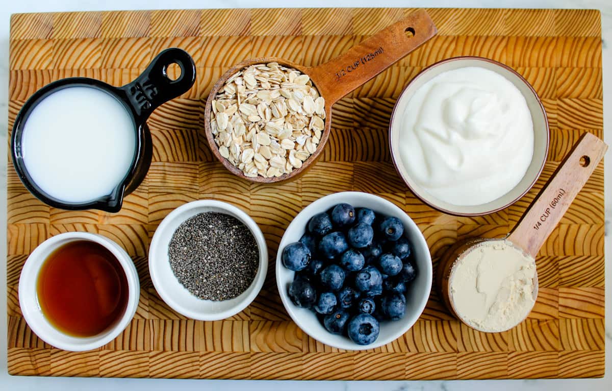 Ingredients on a board.