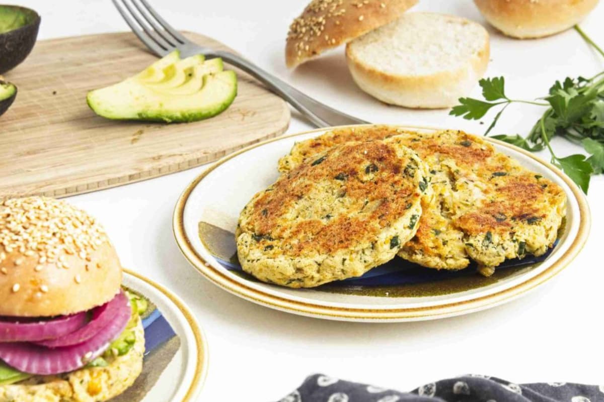 A plate of Chickpea Burger Patties.