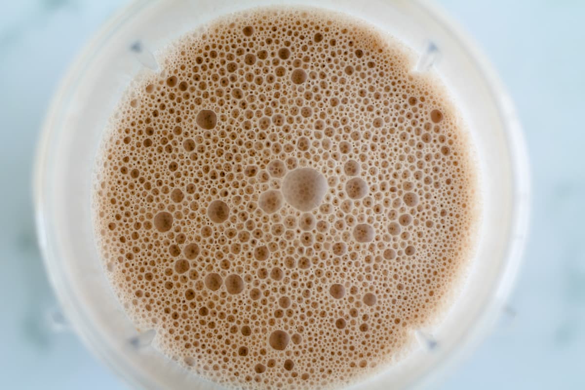 Ingredients blended in a cup.