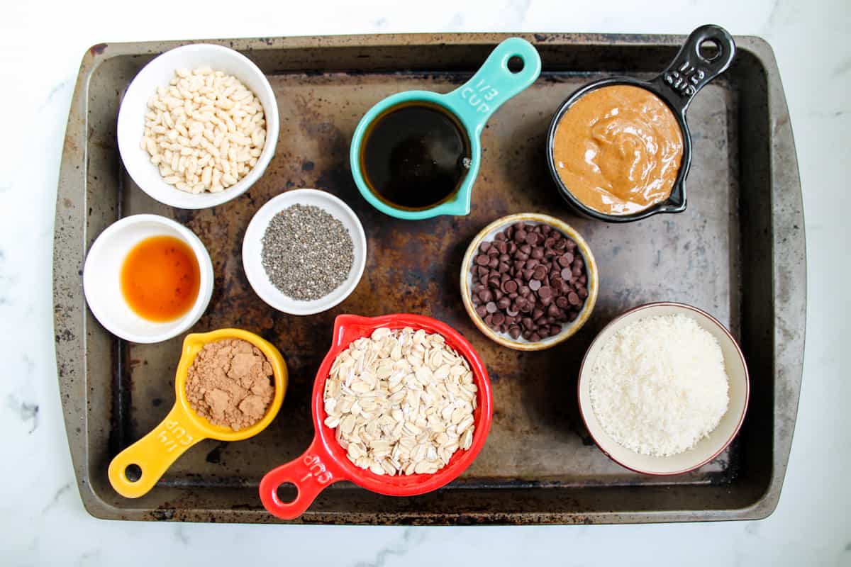 Ingredients on a tray.