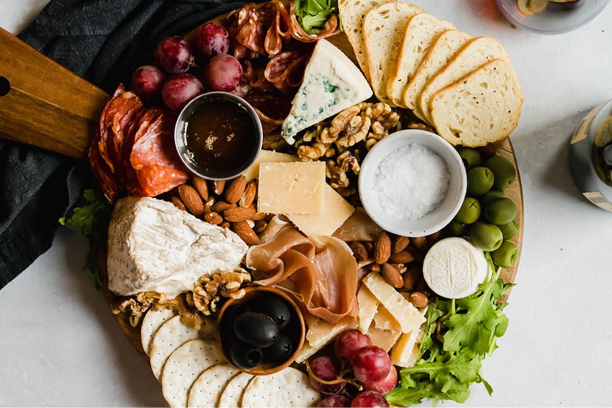 Overhead image of How to Make a Cheese Plate.