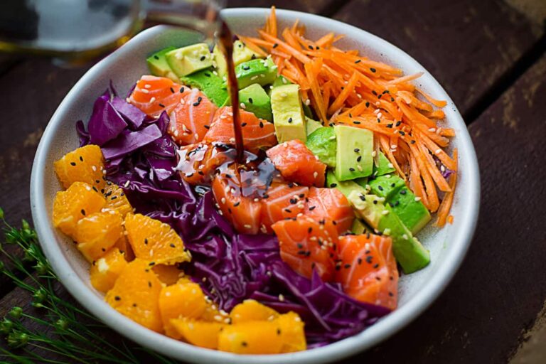 A bowl of Salmon Poke Bowl.