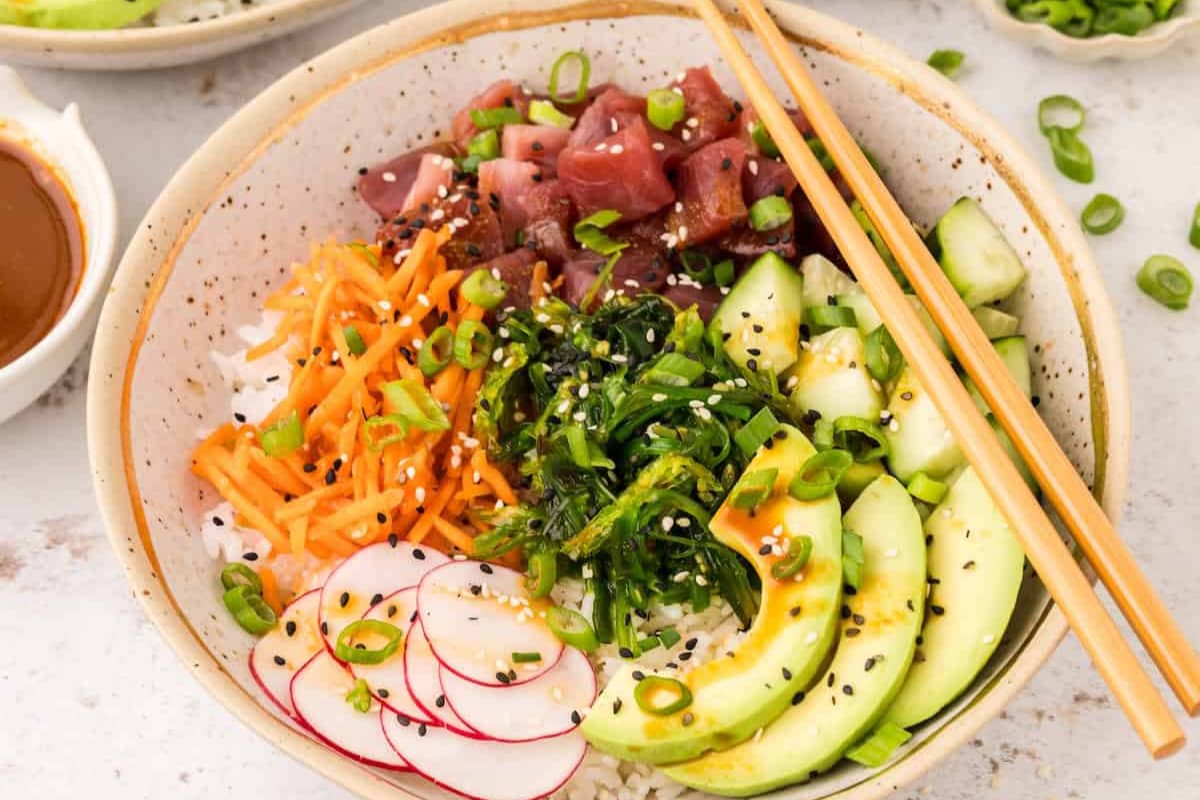 A bowl of Tuna Poke Bowl.