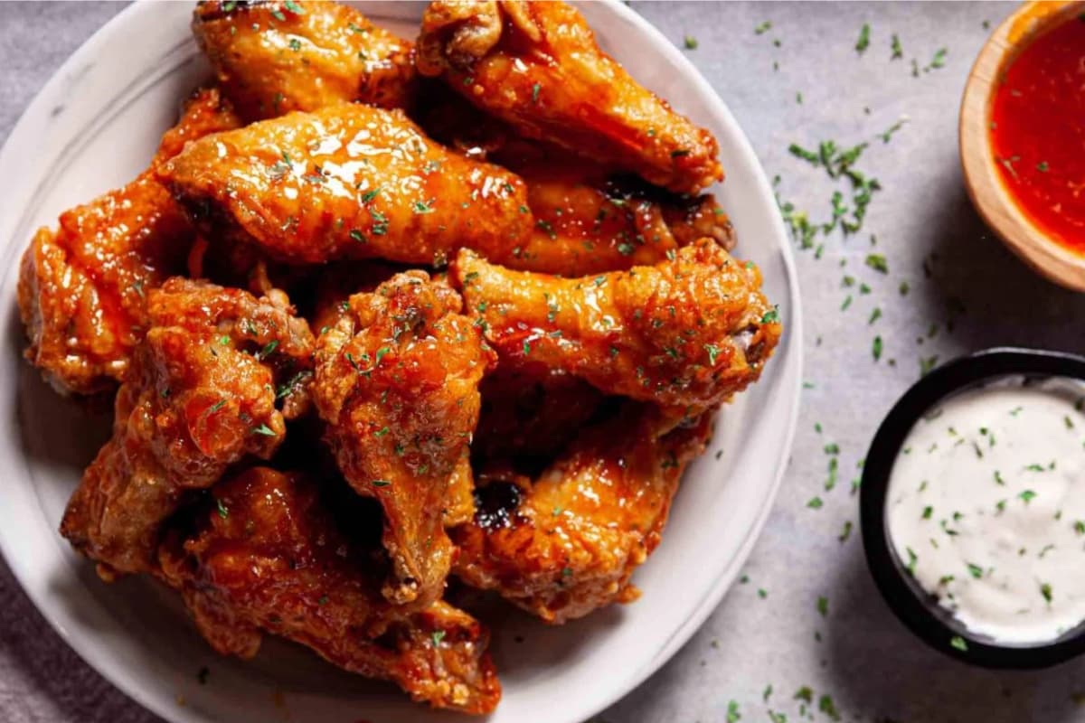 A plate of Air Fryer Chicken Wings (Extra Crispy).