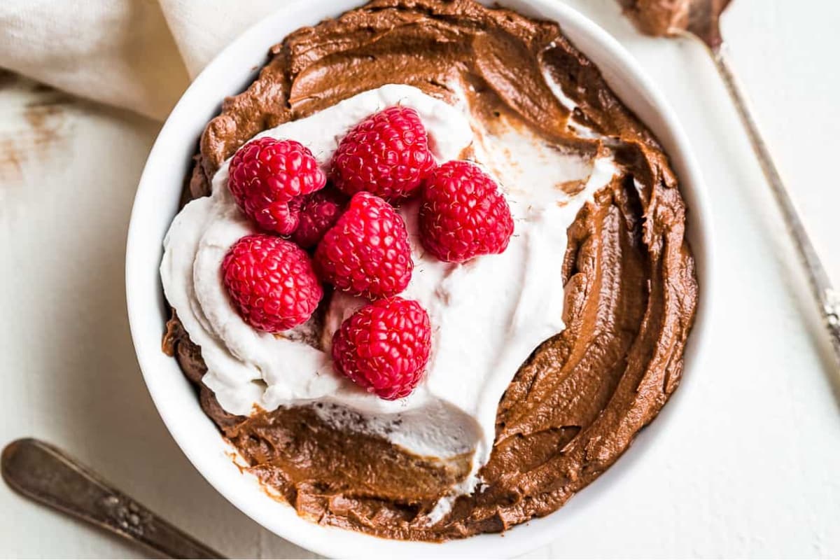 A bowl of Avocado Chocolate Mousse.