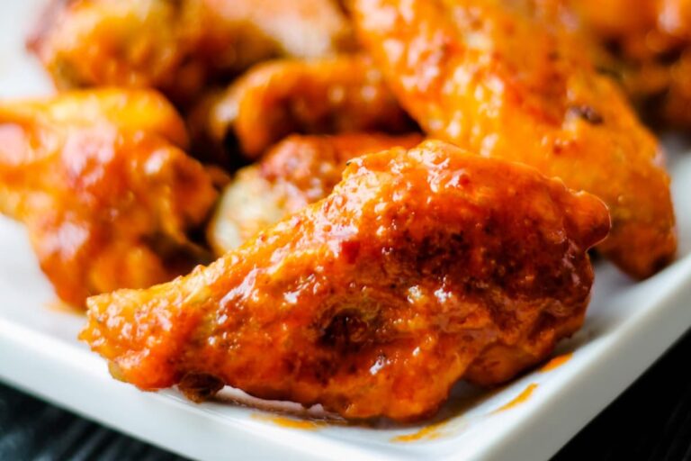 A plate of Baked Buffalo Chicken Wings.