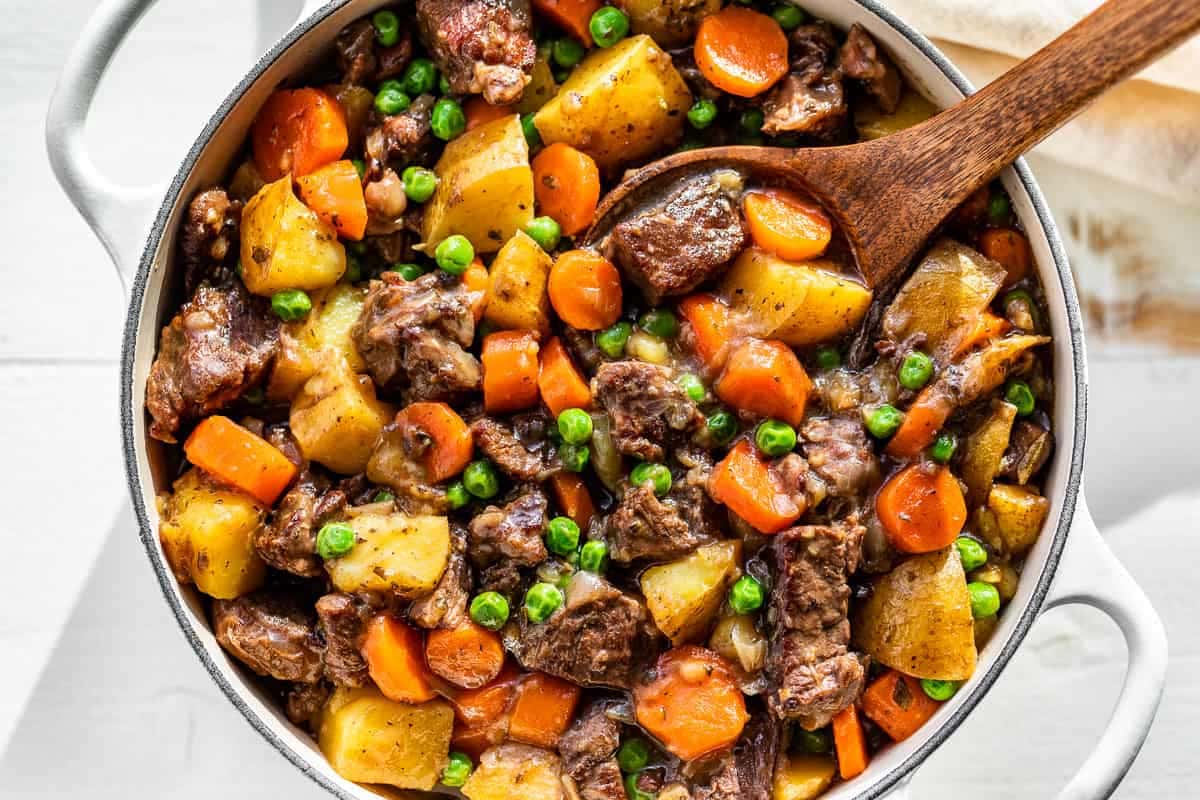 A dish of Dutch Oven Beef Stew.