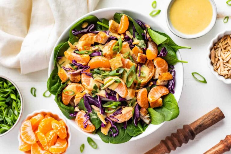 A bowl of Mandarin Chicken Salad.