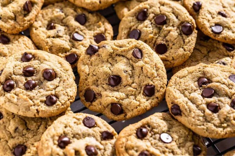 A plate of Oat Flour Chocolate Chip Cookies.