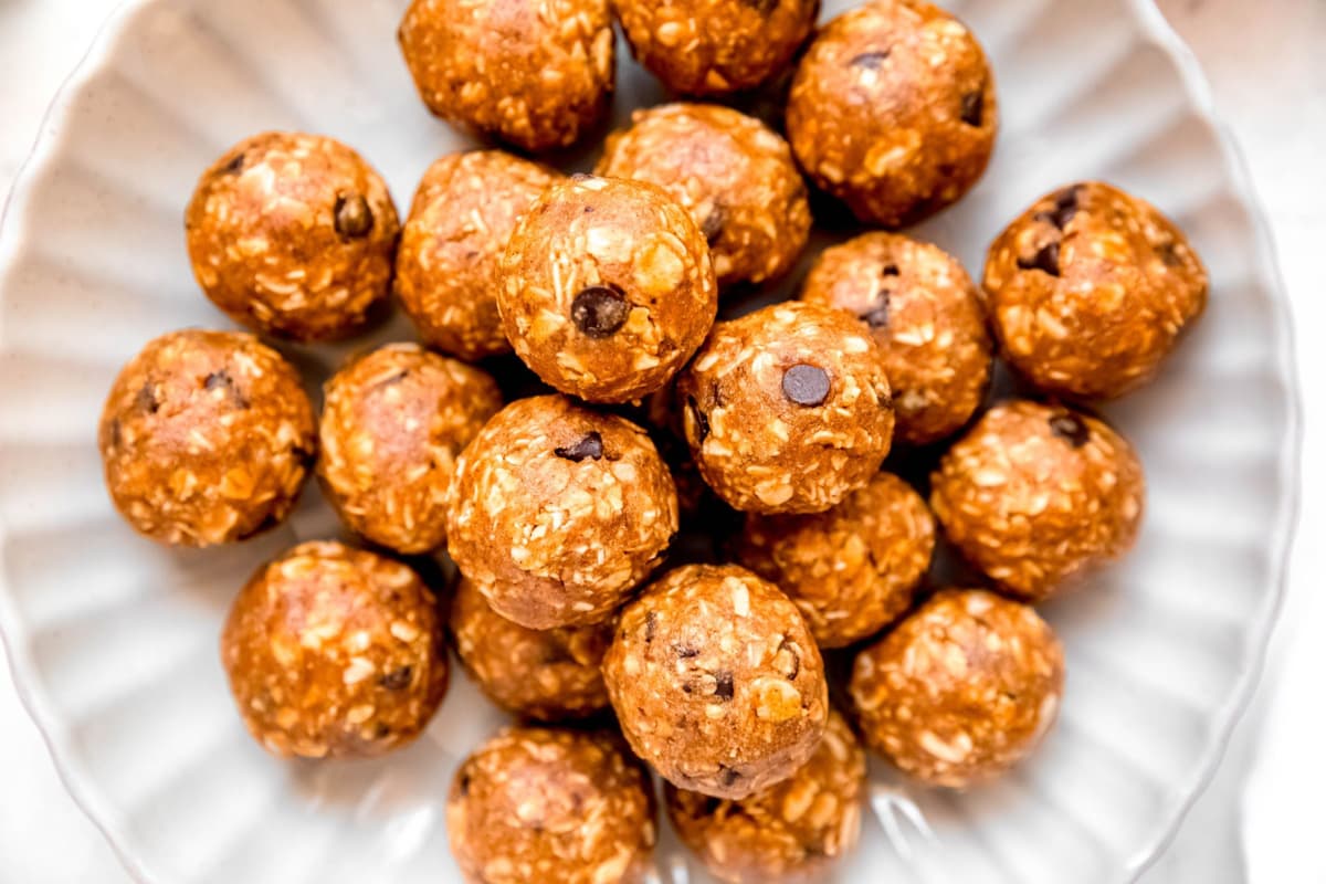 A plate of Pumpkin Protein Balls.