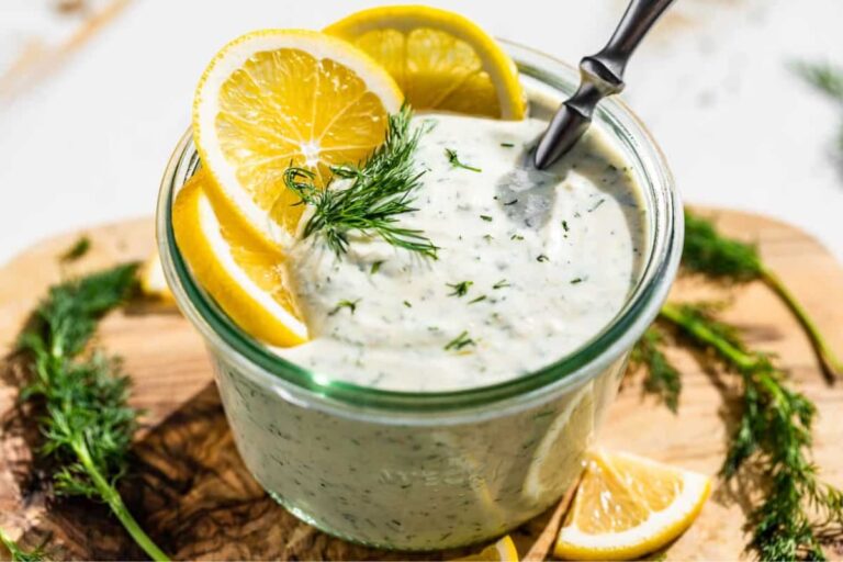 A jar of Greek Yogurt Dressing.