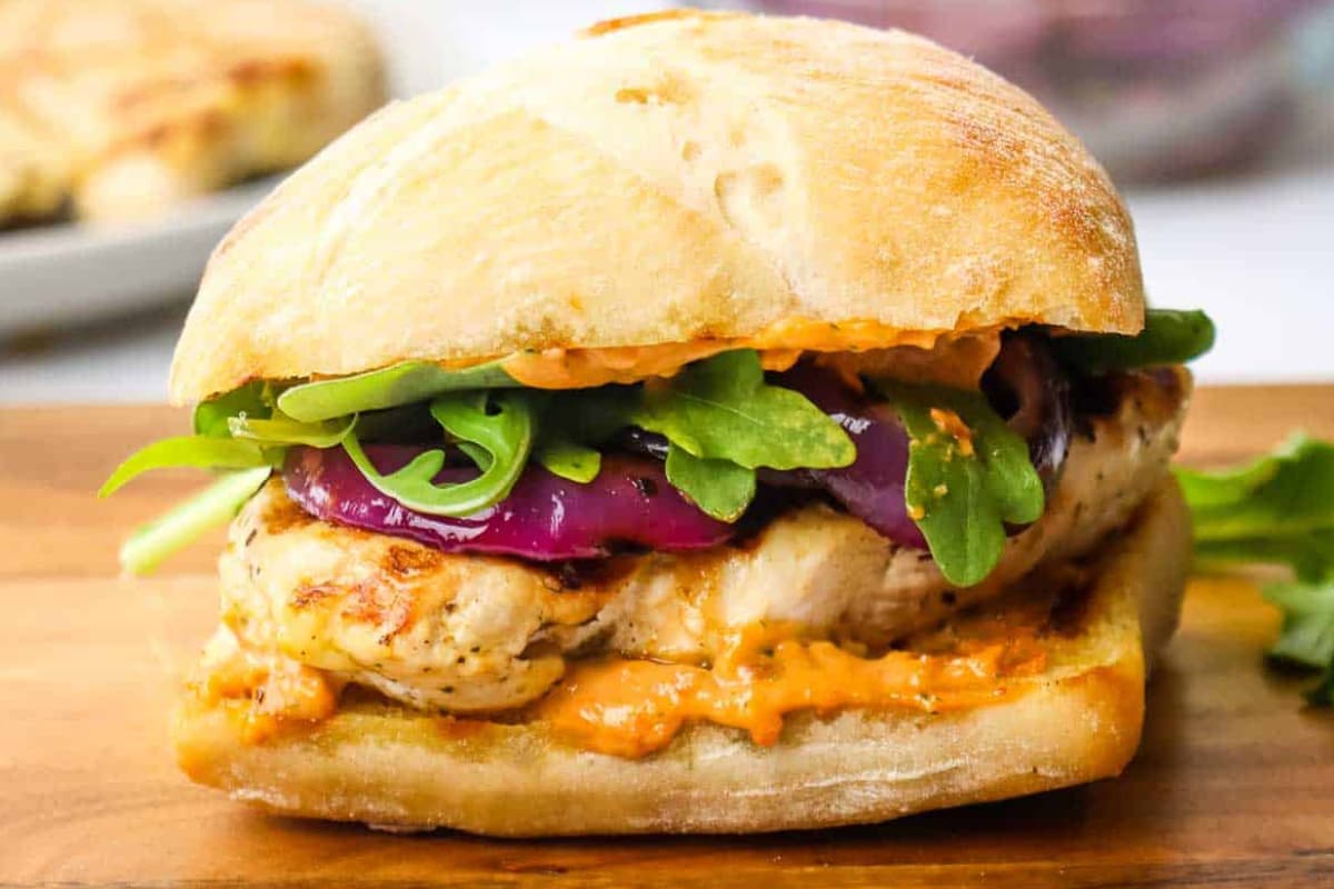 A plate of Grilled Chicken Sandwich.
