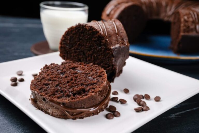 A plate of Healthy Chocolate Cake.