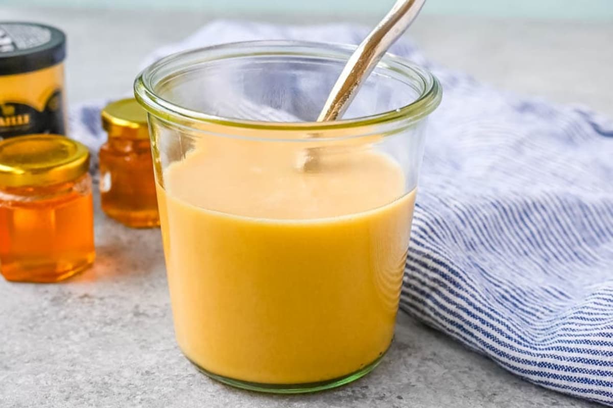 A jar of Honey Mustard Dressing.