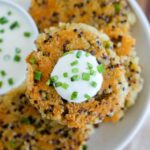 A plate of quinoa fritters.