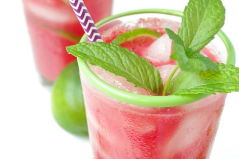 A glass of Watermelon Limeade.