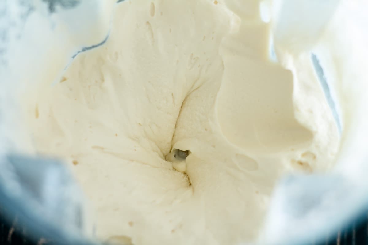 A container of Vitamix whipped cream.